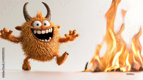 Mischievous Fire Imp with Tiny Horns and A Playful Gri Edf67c58 61ef 4c24 Ab5f 520e79613e1e 0