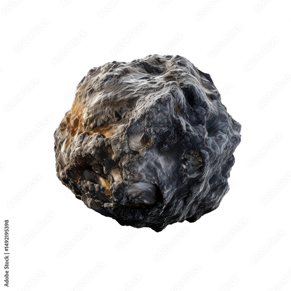 Obraz premium Asteroid in dark space isolated on transparent background, png