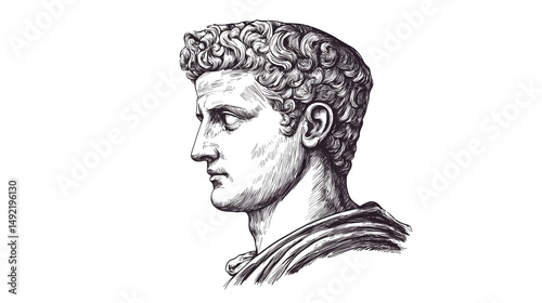 Simplistic Yet Detailed Ink Sketch of A Sculpted Roman 710e5ff6 15e6 43d3 Aec2 Aaaa6a0e673e 1