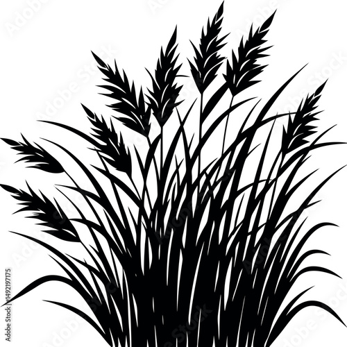 Grass Silhouette Vector – Nature Border Clipart Design