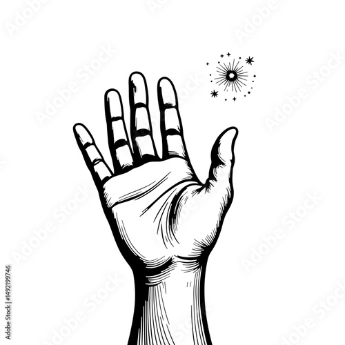 Hand throwing glitter in 2026 celebration, artistic expression