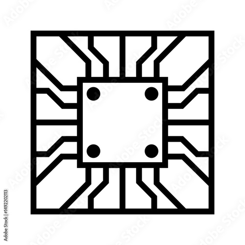 micro chip processor icon vector element design template web.