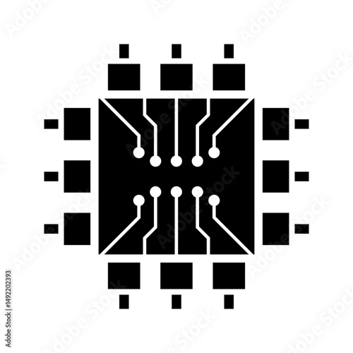 micro chip processor icon vector element design template web.