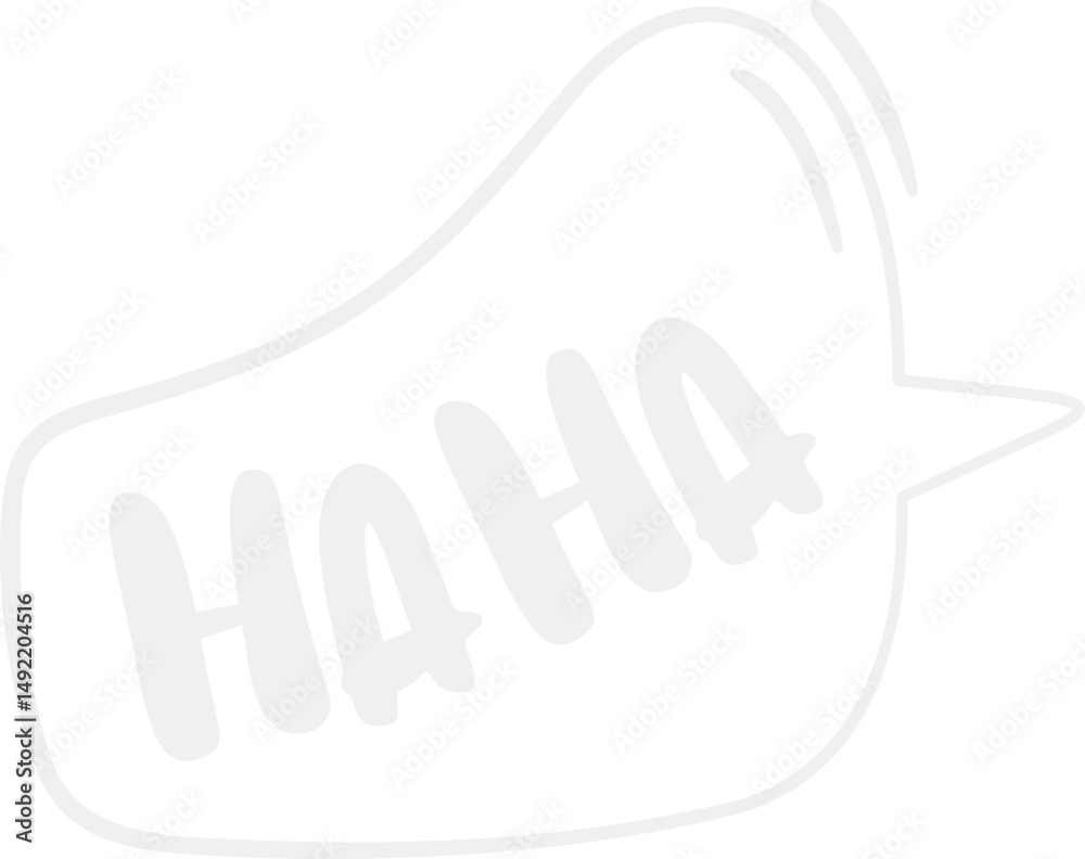 Obraz premium Haha! Speech Bubble Hand Drawn