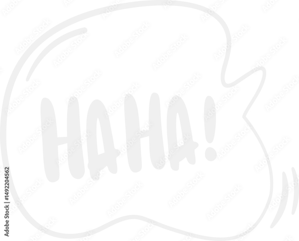 Obraz premium Haha! Speech Bubble Hand Drawn