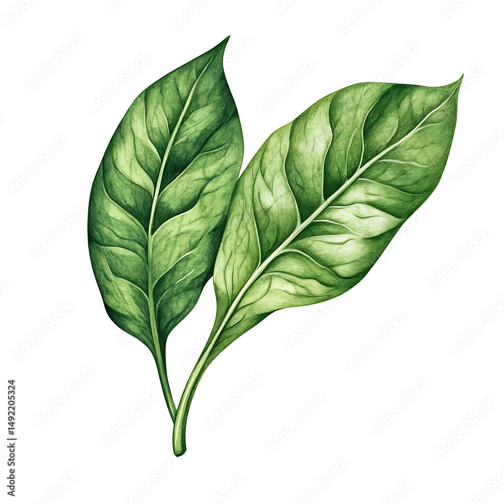 Fototapeta premium green leaf isolated on white