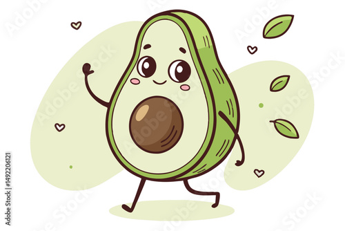 12 avocado character, cute avocado mascot, cartoon avocado figure, happy avocado creature, avocado humanoid, avocado plush toy, adorable avocado with arms and legs, smiling avocado avatar, kawaii avoc