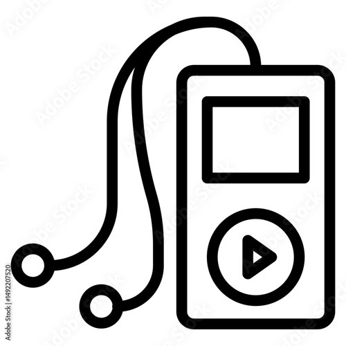 Music player icon in vector illustration