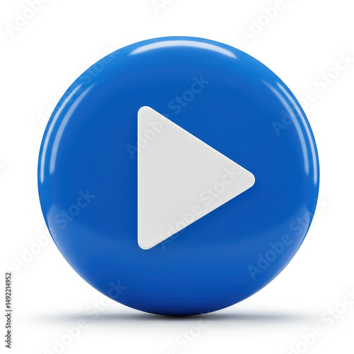 Blue Play Button Icon