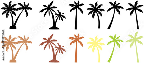 Black silhouette of deciduous tree icon isolated on white background. illustration, sign, symbol, clip art, pictogram for design