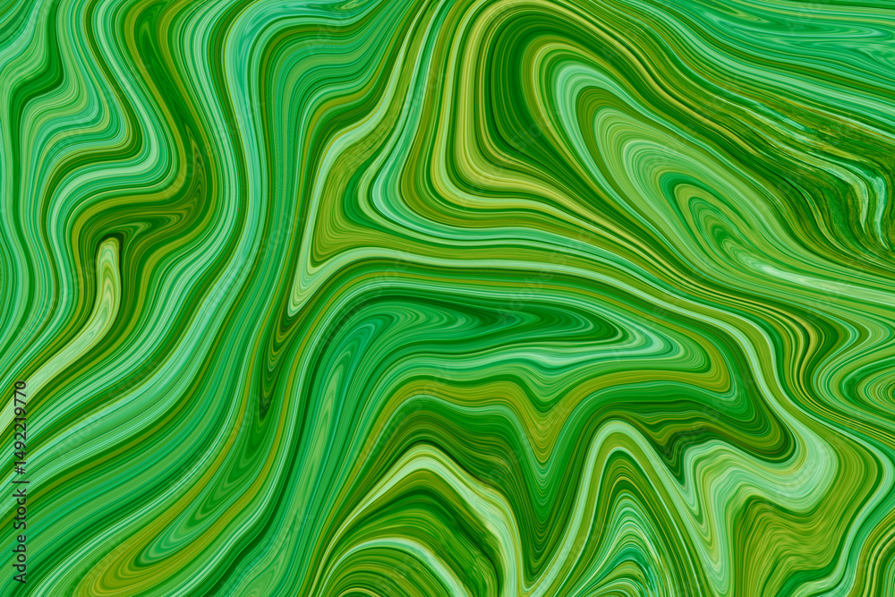 Fototapeta premium Green marble ink pattern texture abstract background.