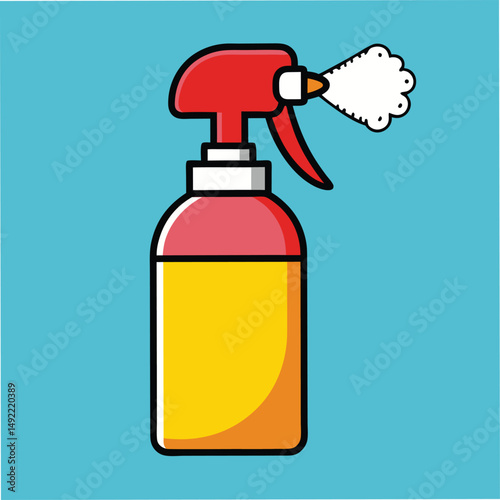 Spray Bottle Clipart – Vector Illustration of Cleaning and Cosmetic Dispenser

