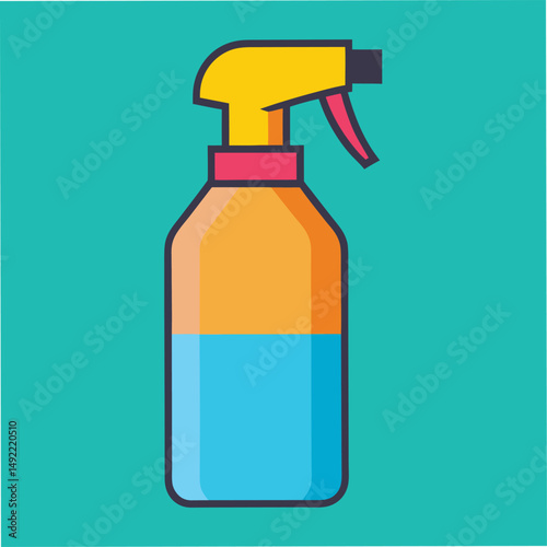 Spray Bottle Clipart – Vector Illustration of Cleaning and Cosmetic Dispenser

