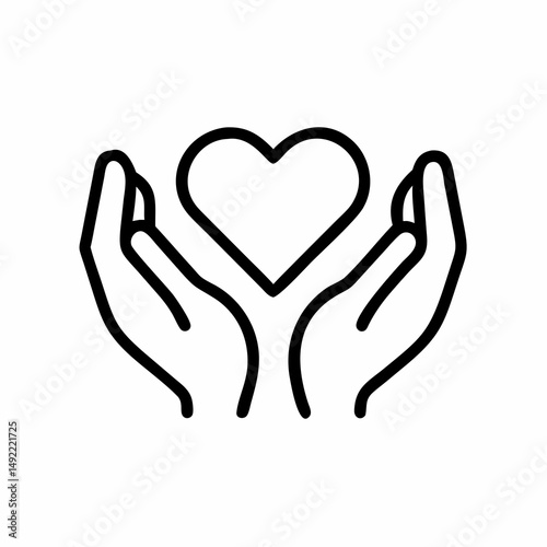 Caring Hands Loving Heart isolated on transparent background