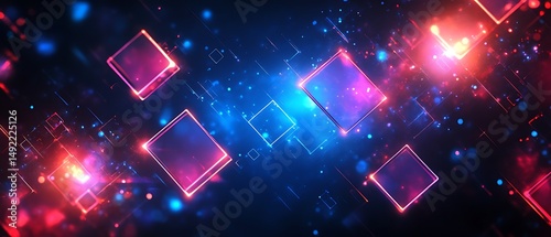 Abstract glowing squares