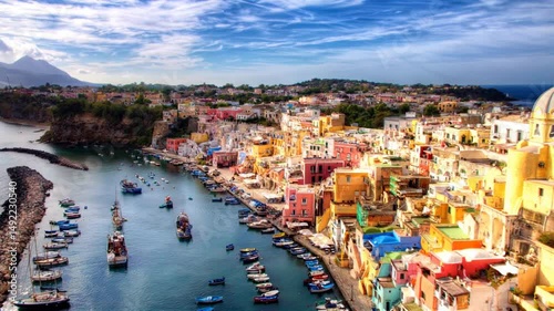 Colorful Coastal View of Procida Island, Italy