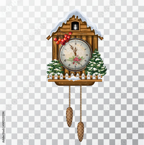 Vintage Christmas Cuckoo Clock