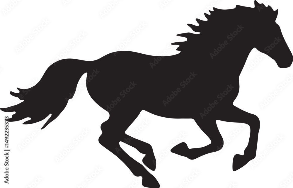 Obraz premium Running Horse Silhouette Bundle
