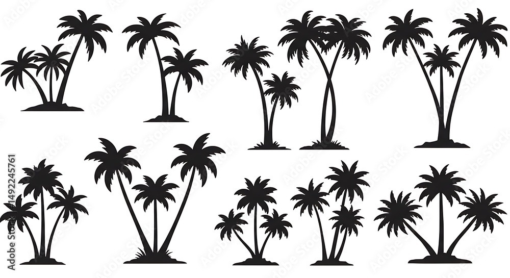 Obraz premium Palm Silhouette Collection AI Generated