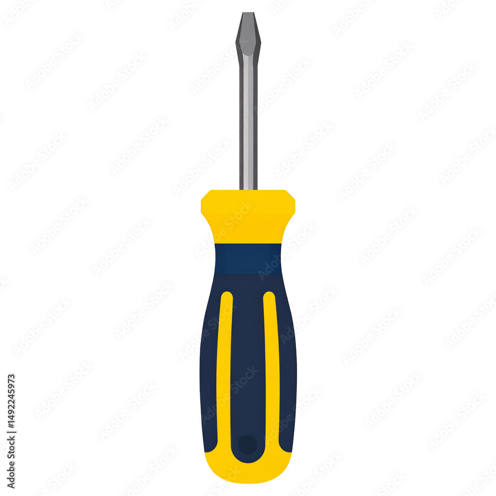 Fototapeta premium Yellow and Blue Handheld Screwdriver Tool for Repair Work