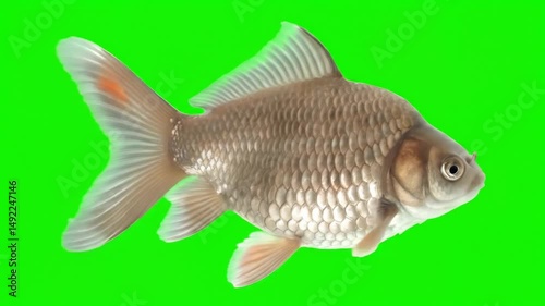 siamese fighting fish Goldfish Underwater Green Screen Video | Detailed Scales Photorealistic AI Background