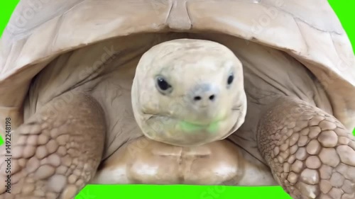Tortoise Macro Green Screen Video | Close-Up Shell Detail Reptile Render
