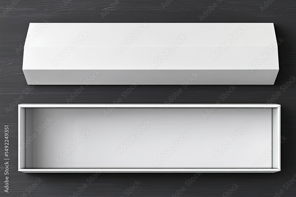 Obraz premium Blank white rectangular box open