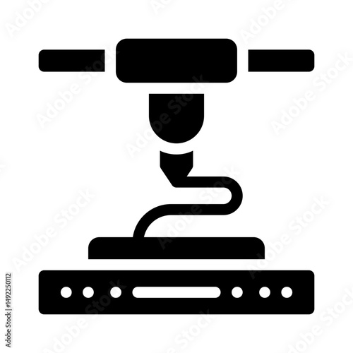 3D printer glyph icon