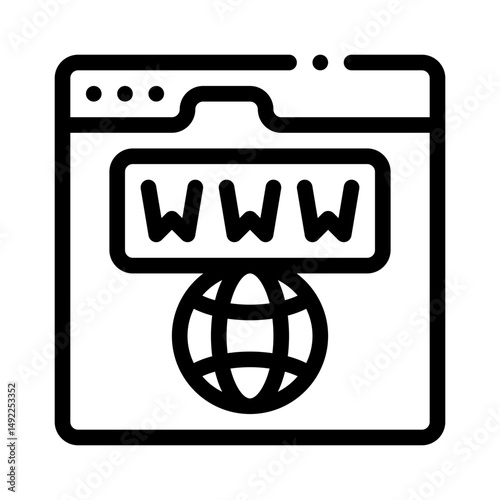 domain name line icon