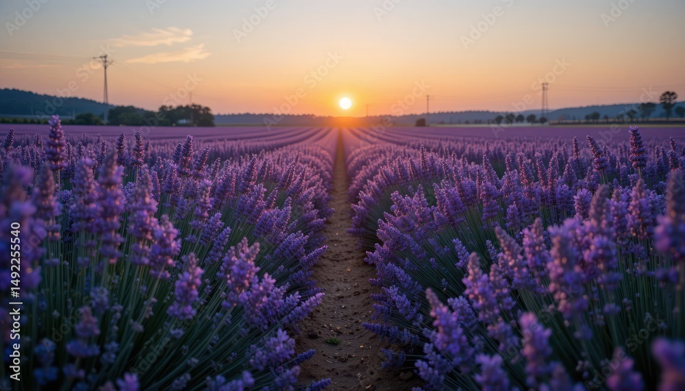 Fototapeta premium Lavender field in full bloom