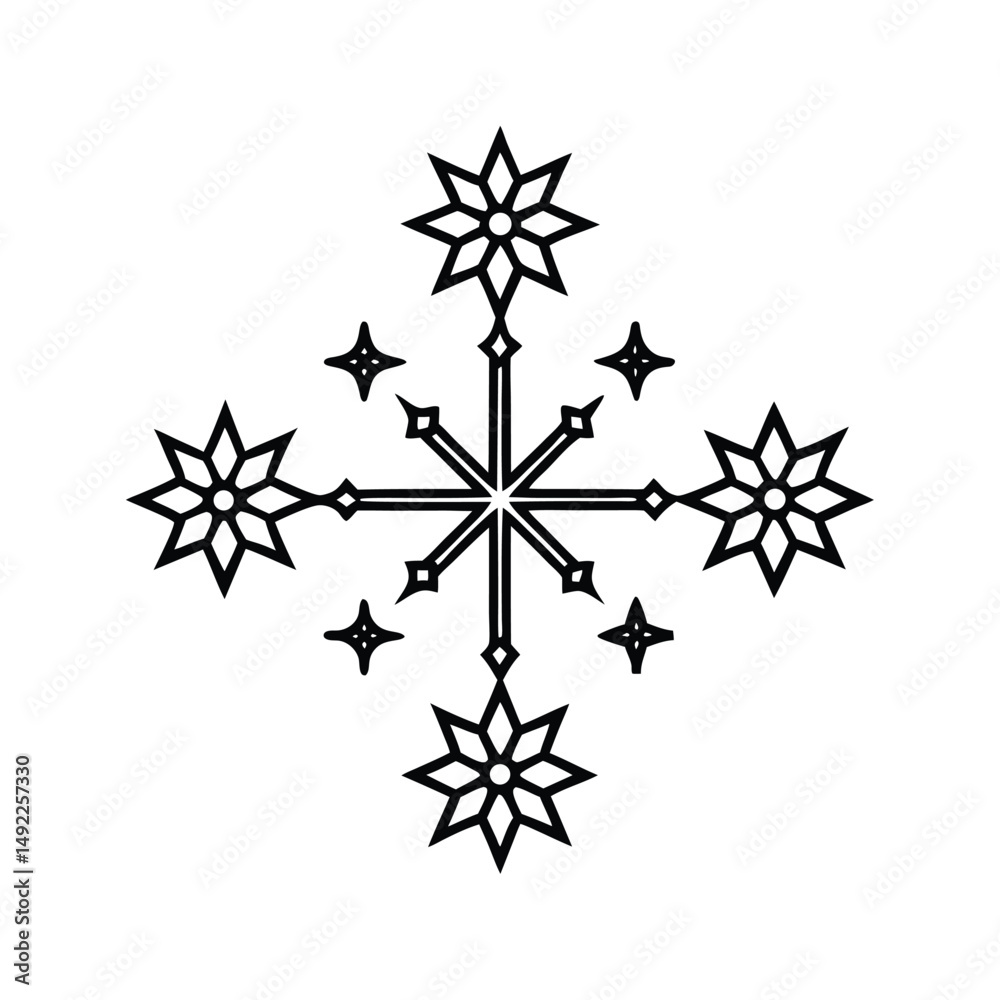 Fototapeta premium leviathan cross formed in drifting snowflakes