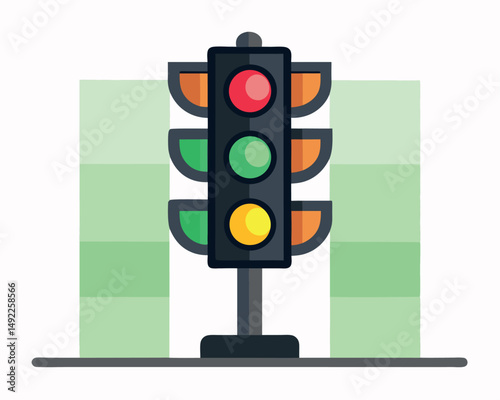 Vector Set of Traffic Lights and Pedestrian Signals.