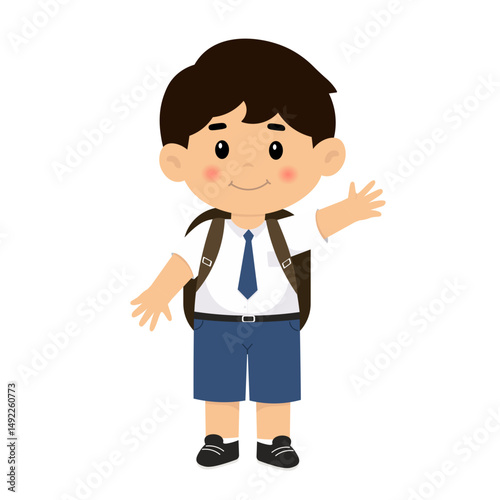 Boy Middle School Raise Hand Illustration