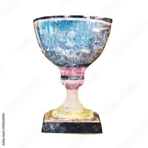 Decorated Award Cup, Competition Trophy, Achievement Prize, cut out transparent