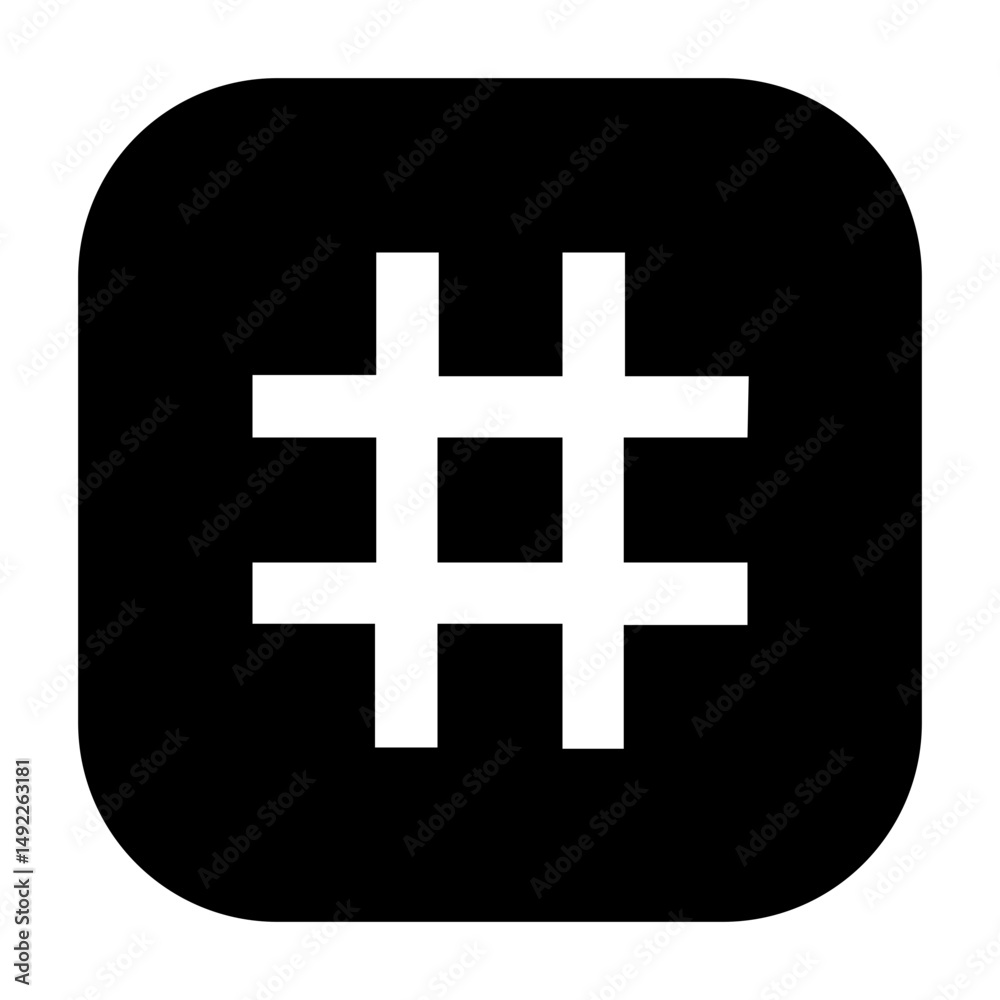 Obraz premium Tic-tac-toe or hashtag grid icon, flat grid symbol.