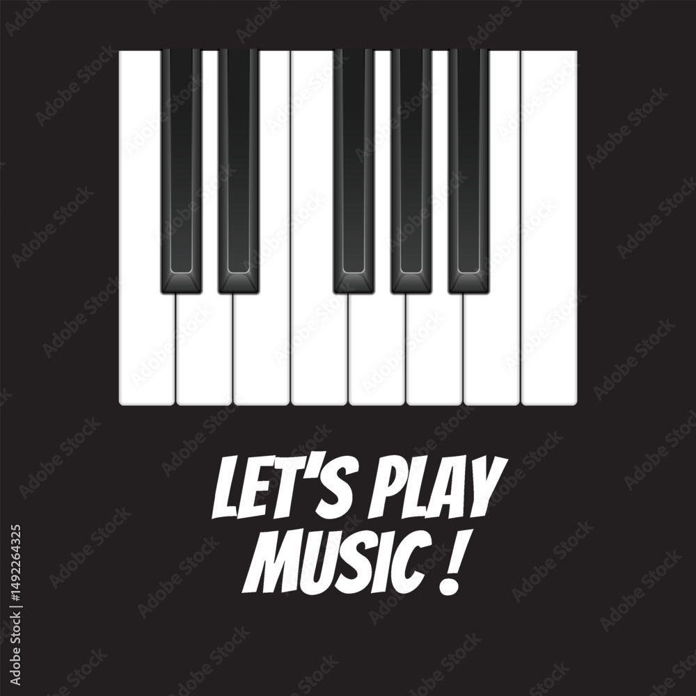 Fototapeta premium Piano keys vector design vector with text :