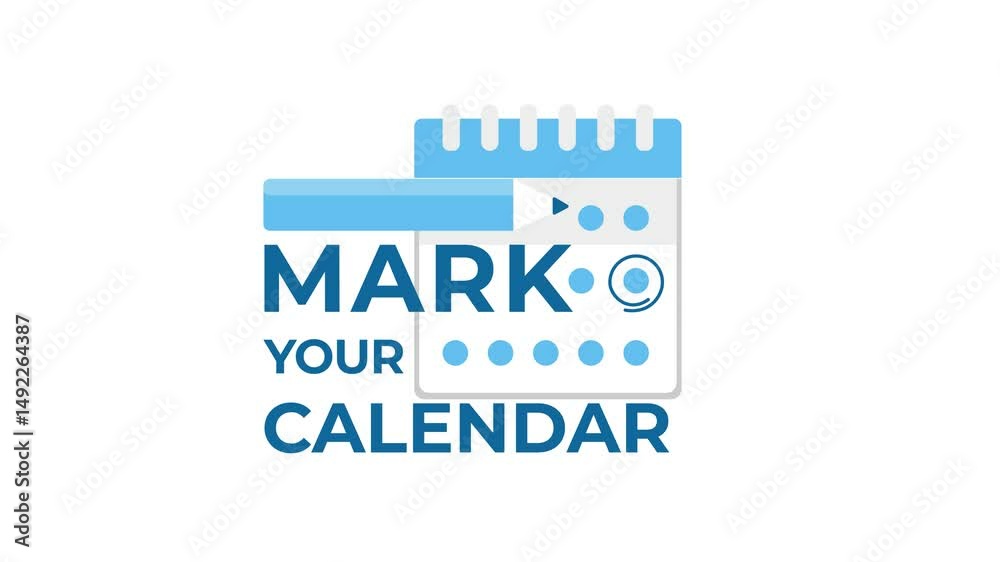Calendar marking animation on white and green screen