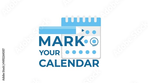 Calendar marking animation on white and green screen