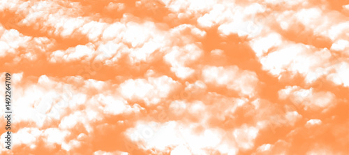 Abstract orange watercolor cloud background with ink splash texture and soft pastel stains in a vintage fantasy sky design .artistic smoke and cloud effect with brush stroke background backdrop .
