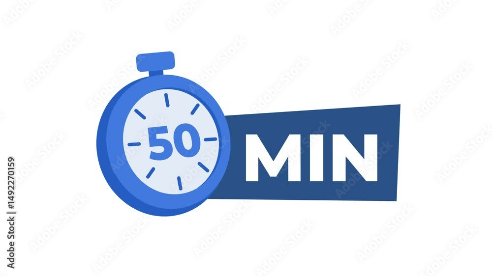 50 minutes chronometer isolated on white and green screen