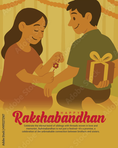 Raksha Bandhan greetings and social media post design
