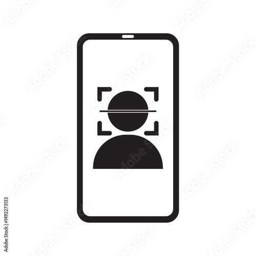 flat icon vector scan face for mobile phone lock