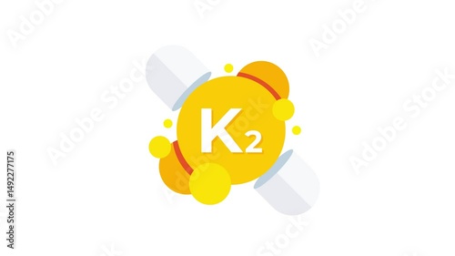 Vitamin K2 supplement logo animation on white and green screen