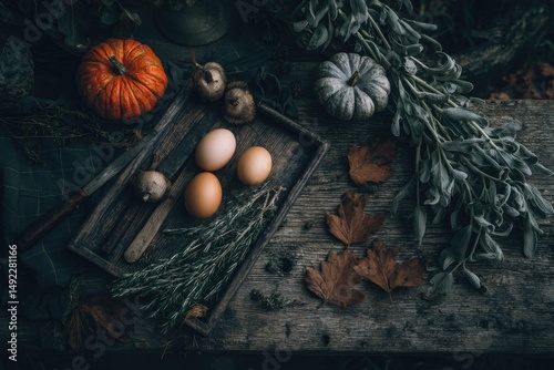 Rustic autumnal still life