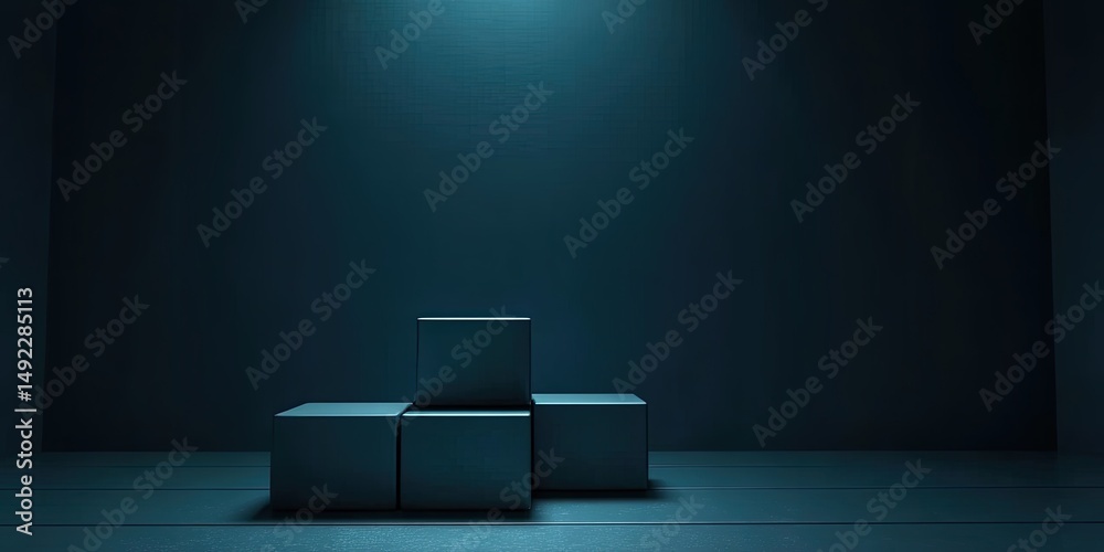 custom made wallpaper toronto digitalDark Teal Display Podiums