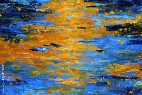 Autumnal Sky Reflections Over Water Surface