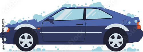 Car Covered in Soap Suds During Wash