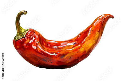 Red cayenne pepper, spicy food ingredient, isolated, cut out transparent