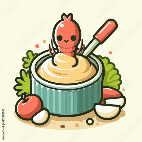 illustration of food variants and shrimp paste