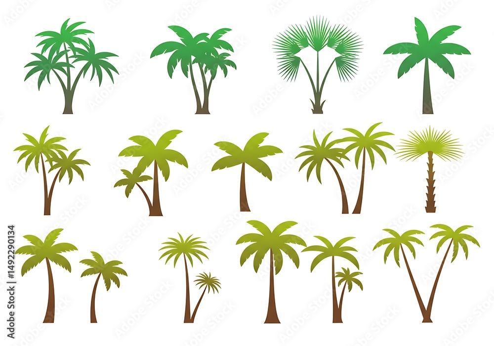 Fototapeta premium Palm Paradise: A Verdant Collection AI Generated